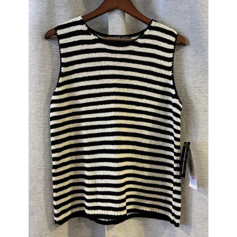 Josephine Chaus Tank Top Womens  Tripped  Sleeveless‎ Size L NWT